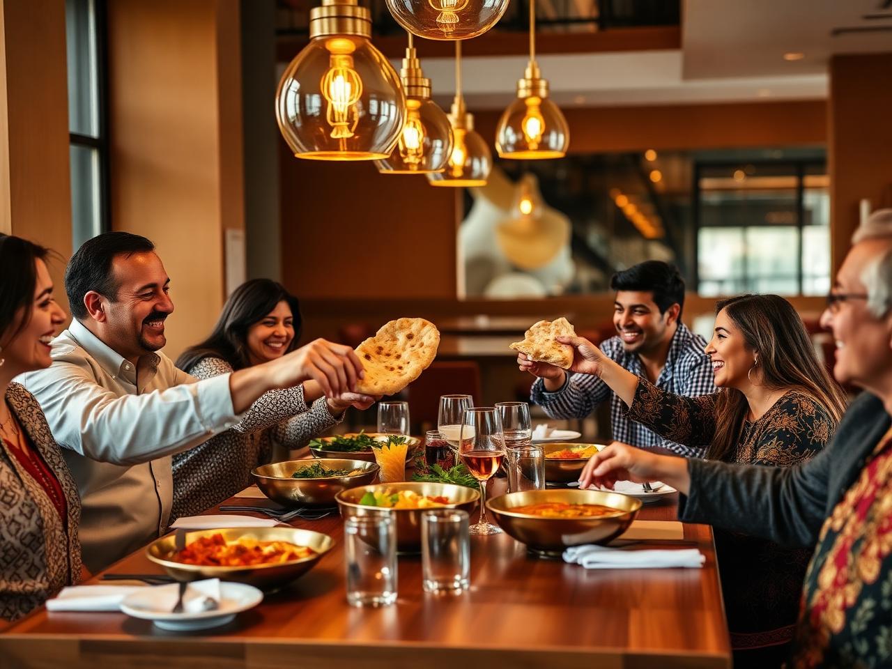 Guests sharing dinner